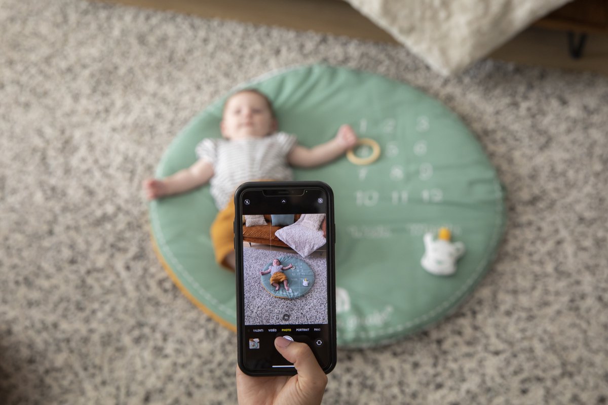Sophie de giraf Reverso Activity & Foto speelkleed - Babygym - Speelmat - Machinewasbaar - Vanaf 0 maanden - 50 x 90 x 90 cm - Groen/Geel/Wit — afbeelding 2