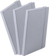 Set van 5x stuks luxe schriften/notitieboekje grijs met elastiek A5 formaat - blanco paginas - opschrijfboekjes - 100 paginas