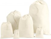 Katoenen canvas witte opberg zakjes/tasjes met afsluitkoord 40 x 50 cm - cadeau tasjes/bedankt zakjes/goodie bags