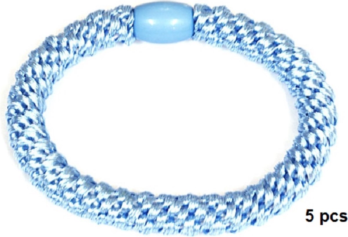 Haarelastiekjes - Armbanden - Set 5 Stuks - Elastisch - Blauw