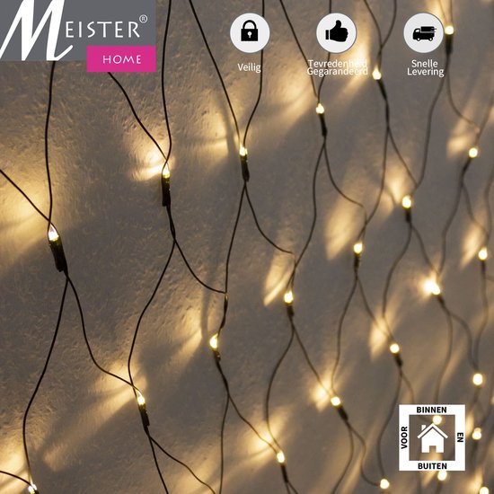 Meisterhome Netverlichting - 3x3 meter - Warm wit - Voor binnen & buiten - 240 LEDs
