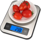 Balance de cuisine numérique de précision - Capacité de pesée jusqu'à 10 KG - Incl. piles - Grijs - Acier inoxydable - Acier inoxydable