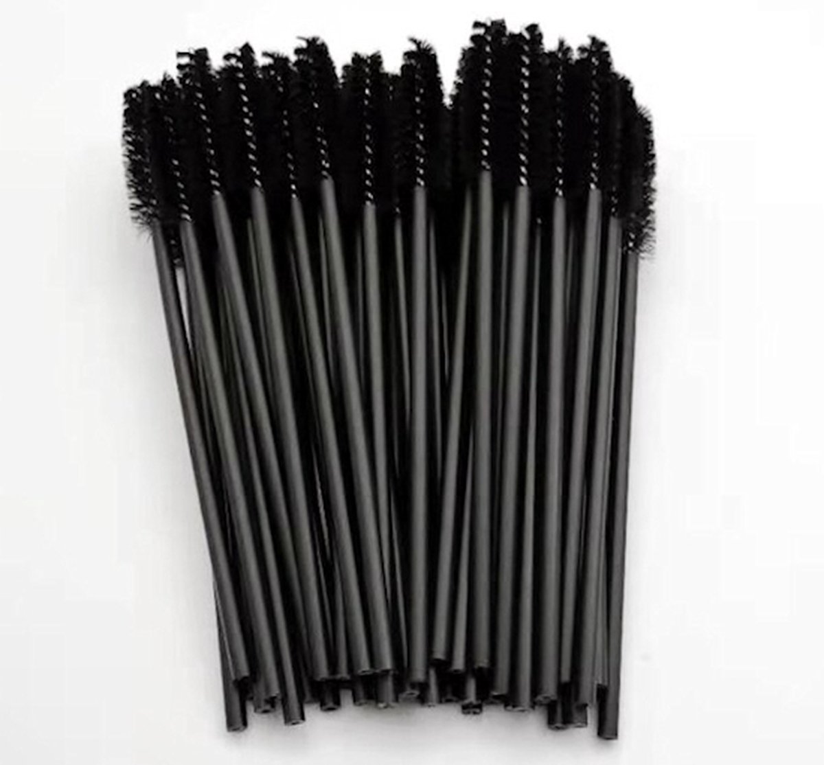 Goedkoopste Wegwerp Wimper en Wenkbrauw Borsteltje - Make up borstel - Wenkbrauw borstel - 50stuks - Zwart