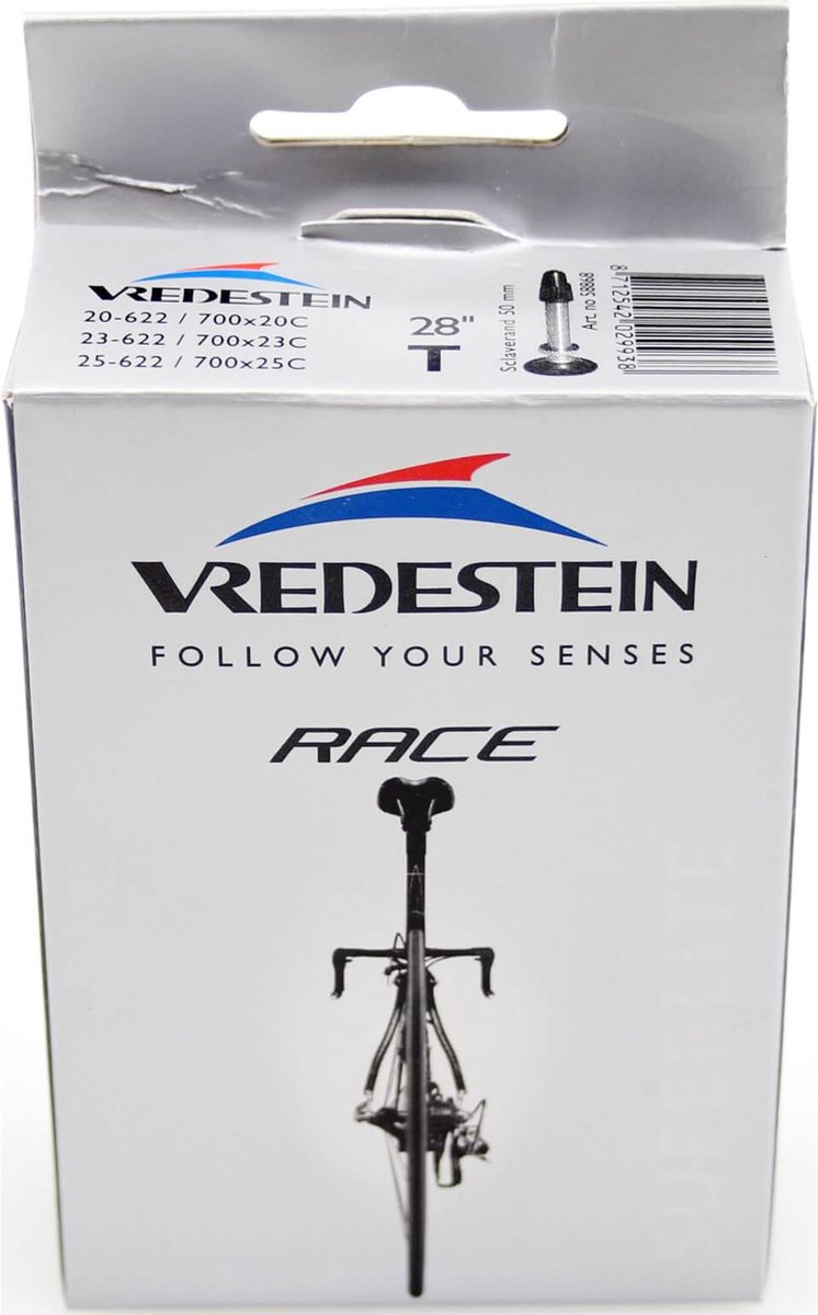 Binnenband 28 700x20-25c frans 50mm vredestein 2025-622 race latex - ZWART