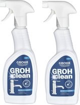 GROHE Grohclean Reiniger - voor Badkamer/Keuken/Toilet - Voordeelverpakking - 2x 500 ml - Schoonmaakmiddel - Spray
