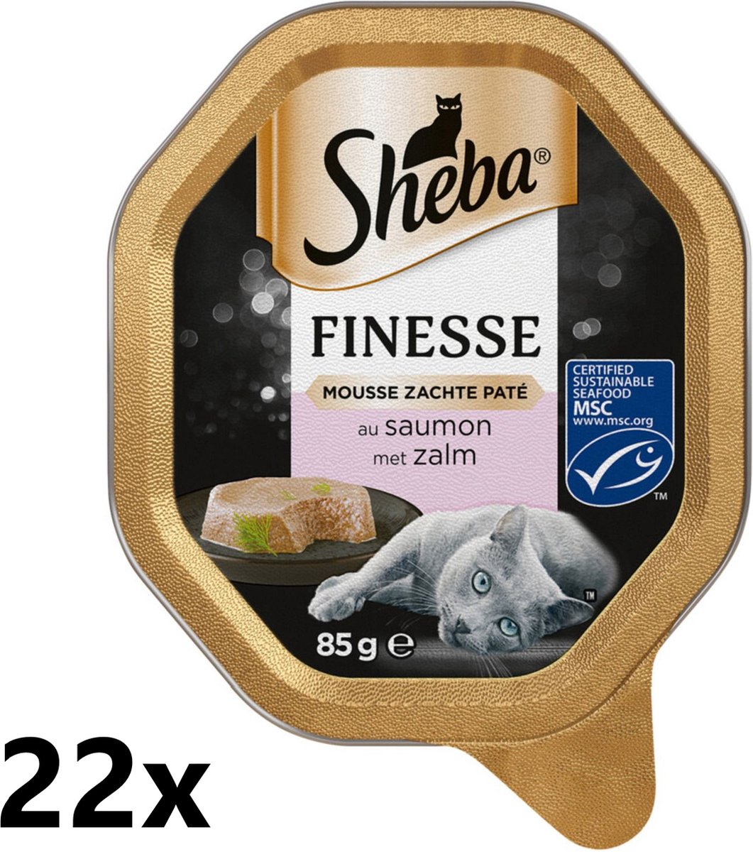 Sheba Sheba Alu - Finesse Mousse met Zalm - 22x85g - Kattenvoer