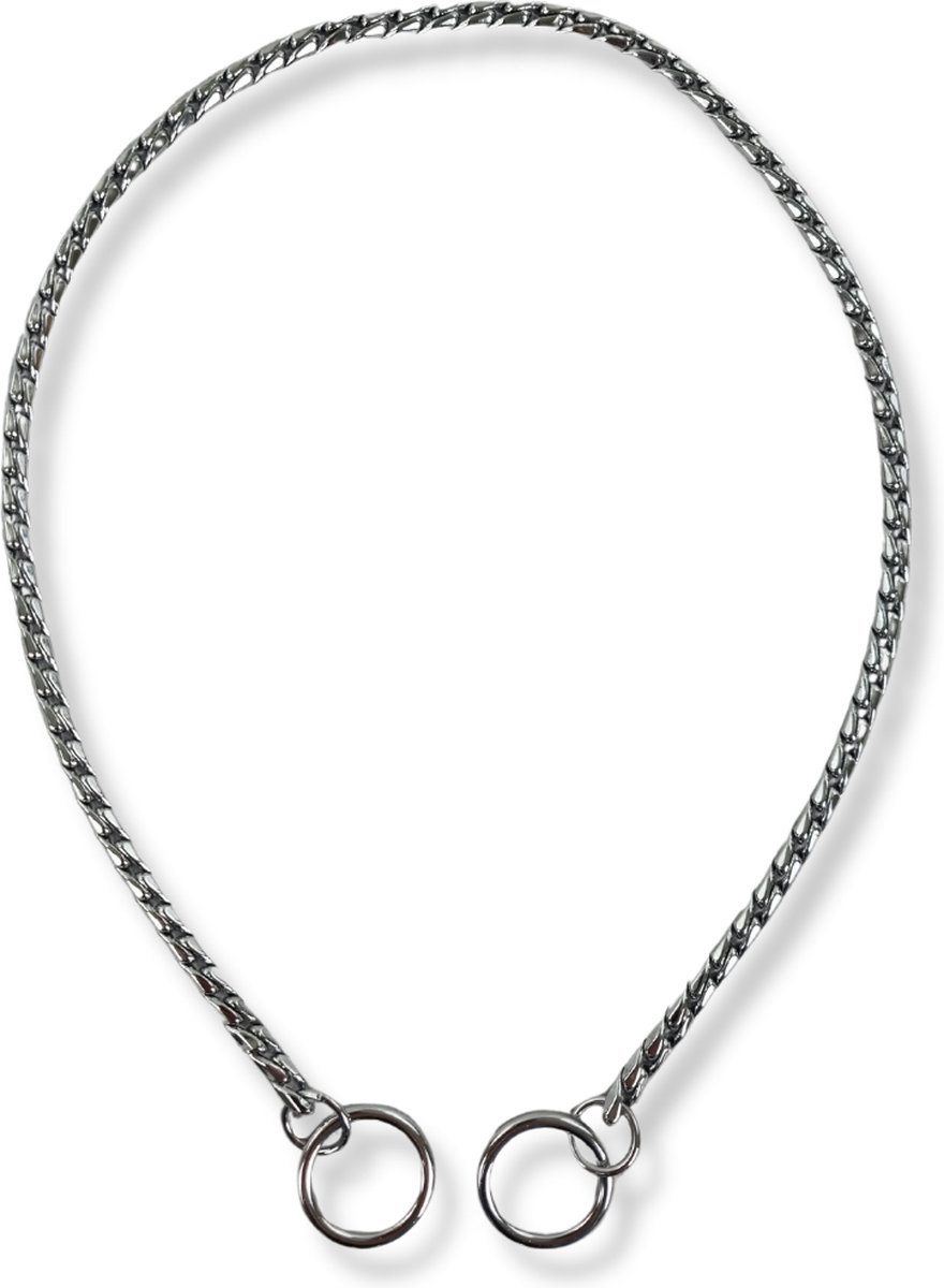 Bol.com Topmast Slangenketting - Halsband Hond - Zilver - 60 cm - 5.0 mm - Slipketting - Sliphalsband - Voor Honden aanbieding