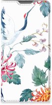 Wallet Bookcase Motorola Moto G52 | Moto G82 Telefoonhoesje Bird Flowers
