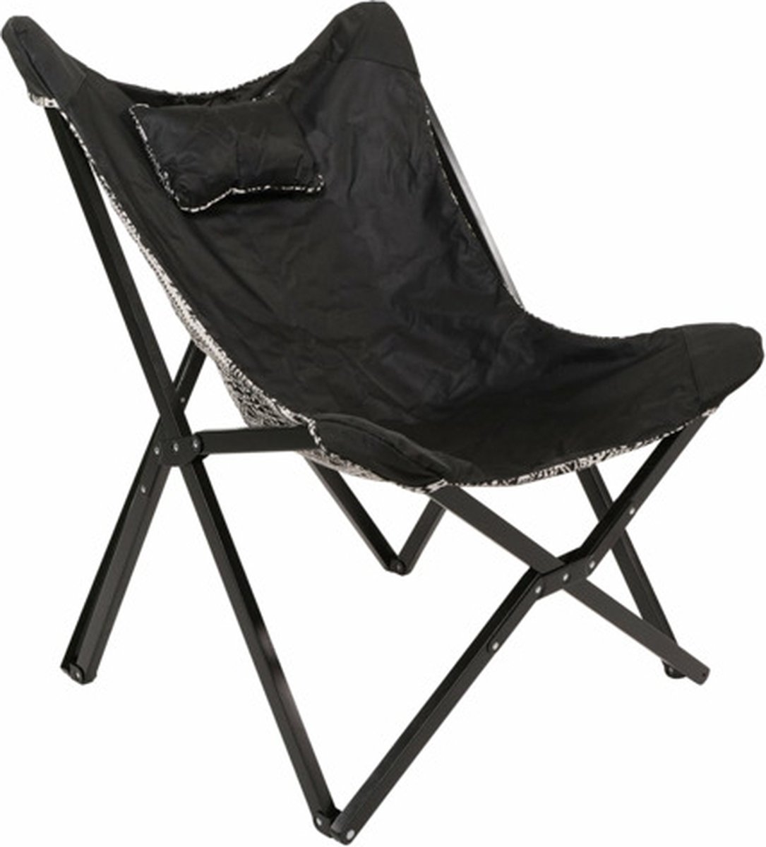 Lesli Living Fauteuil papillon Aztec - 70x81,5x98 cm - Noir et blanc