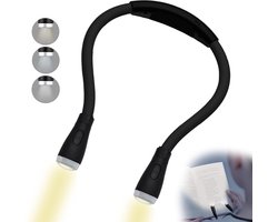 foto van YONO Neklamp - Leeslampje voor Boek - in Bed - Haakwerk - Nekleeslamp - Neklampje - Zwart