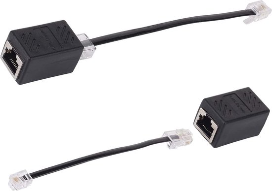 Adaptateur De Répartiteur De Port Ethernet RJ45 CAT6 LAN 1 à 2 Coupleur De Port Femelle Double Femelle à Femelle, Paquet De 2 Et Noir