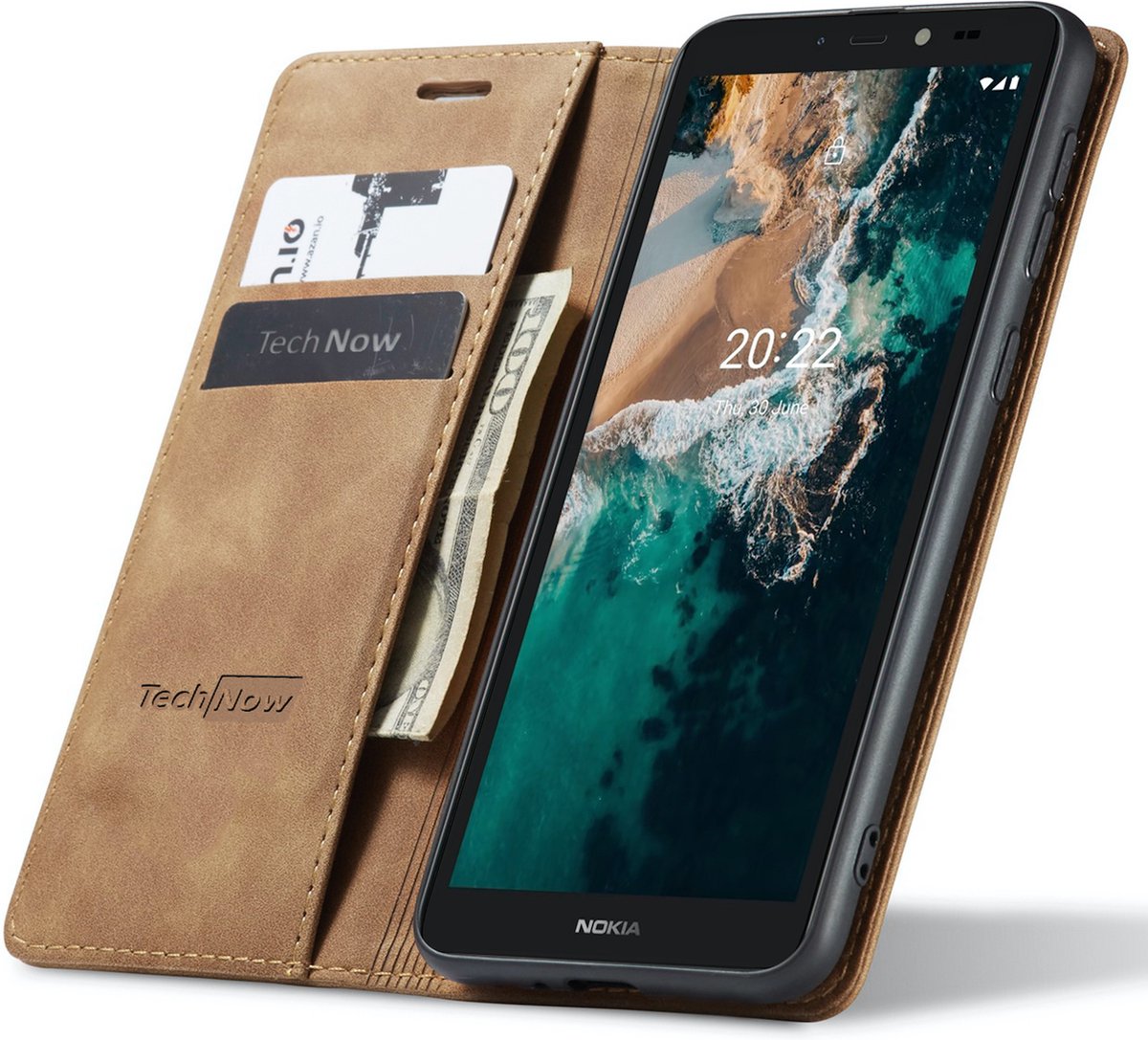 Hoesje geschikt voor Nokia C2 2nd Edition - Book Case Leer Slimline Bruin