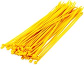300x stuks kabelbinder / kabelbinders nylon geel 10 cm x 25 mm - bundelbanden - tiewraps / tie ribs / tie rips