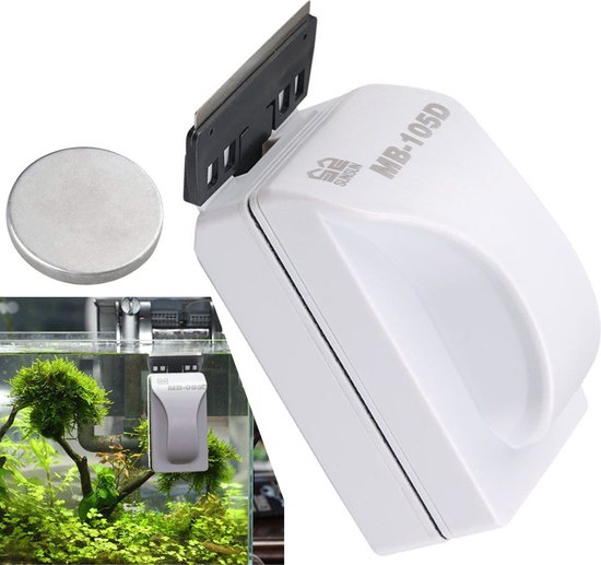 Magnetische Aquarium Glasreiniger - Zeer sterke magneet – Algenreiniger - Glasreiniger Voor Aquarium – Dubbelzijdige Schoonmaak Borstel Schraper – Algenmagneet S - Zwevend Ontwerp - Geschikt voor 40-60cm Aquarium