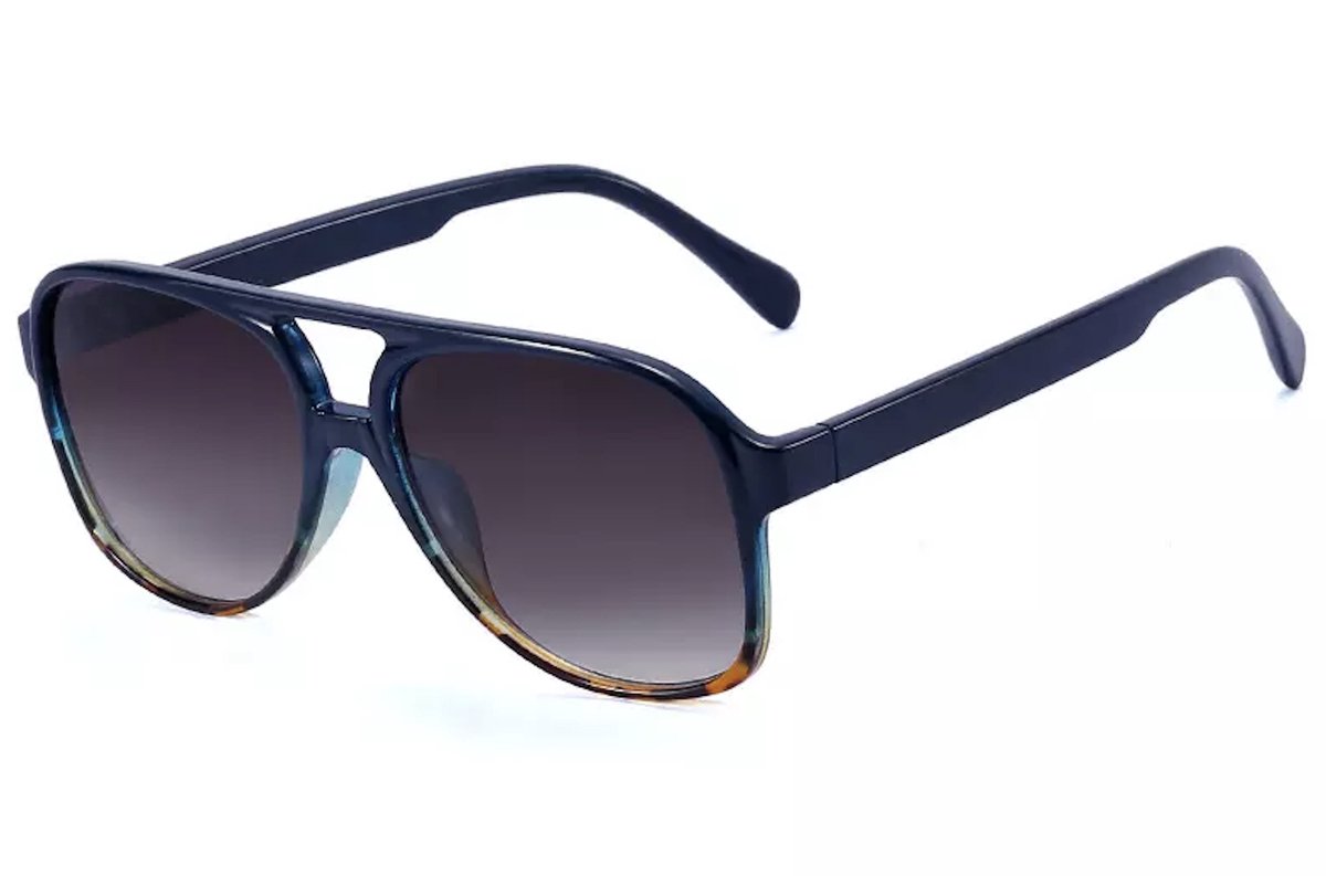 ASTRADAVI Zonnebril - Classic Vintage Sunglasses UV400 - Marineblauw Luipaard Frame & Donkere Lenzen