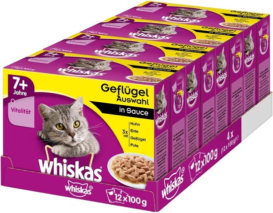 Whiskas 1 Classic Kattenvoer natvoer Selectie in Saus 40 x 85 gr Whiskas 1 Classic Kattenvoer natvoer Selectie in Saus 40 x 85 gr
