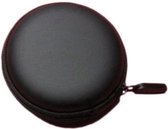Boîte de rangement Bouchons d'oreilles Round Black - 8,5 cm avec fermeture éclair