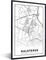 Fotolijst incl. Poster - Halsteren - Kaart - Stadskaart - Plattegrond - 40x60 cm - Posterlijst