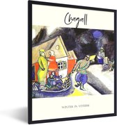 Fotolijst incl. Poster - Marc Chagall - Winter in Vitebsk - Schilderij - 30x40 cm - Posterlijst