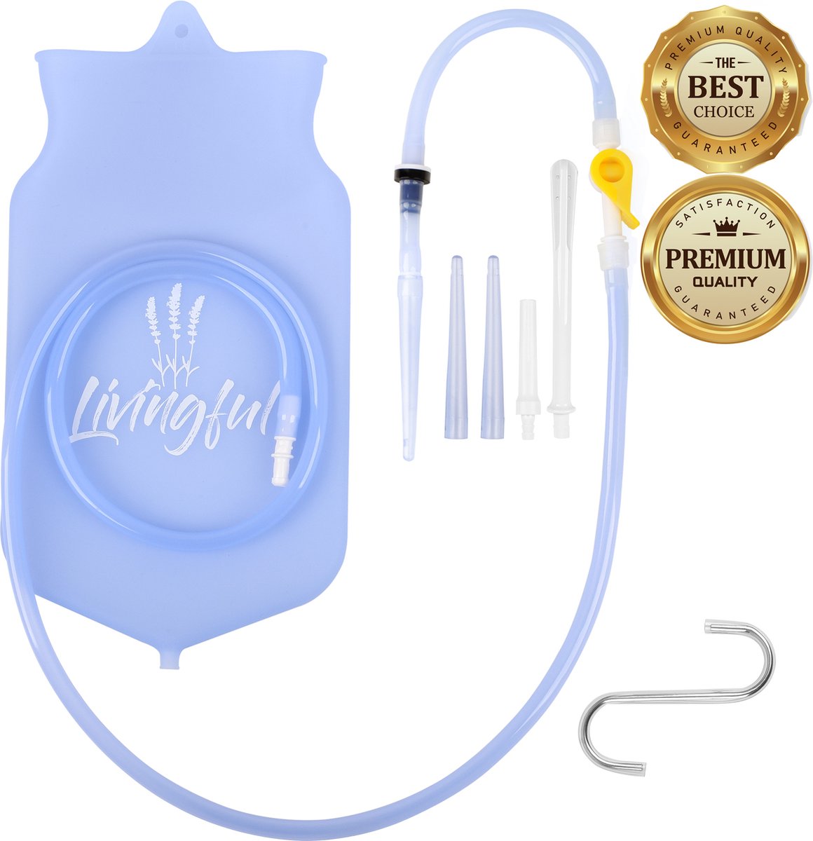 Livingful Premium Klysma Set 2L • Enema Set • Home Enema Kit • Anal