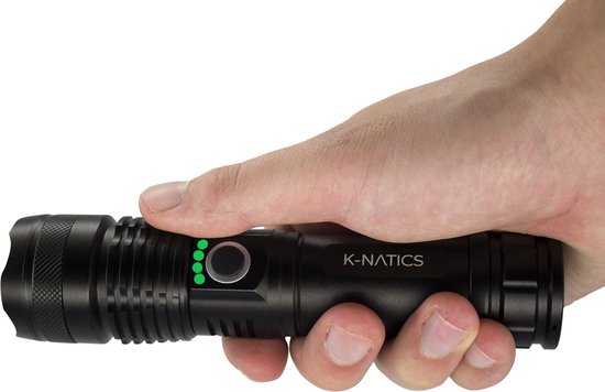 K-NATICS PRO Militaire LED Zaklamp - USB-C Oplaadbaar - 2500 lumen - 5000mAh Batterij - 2 Jaar Garantie!