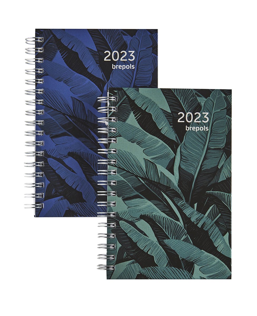 Brepols Agenda 2023 - FLORALS & LEAVES - Pocket - Wire-O - 10 x 15 cm - Groen