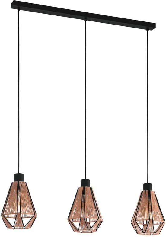 EGLO Adwickle Hanglamp - E27 - 87 cm - Zwart/Bruin