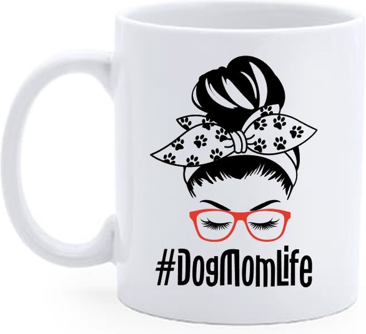 Bedrukte Beker Dogmomlife - Koffie Mok hond - Thee Mug Moeder - Gepersonaliseerd Cadeau - Verjaardag Geschenk