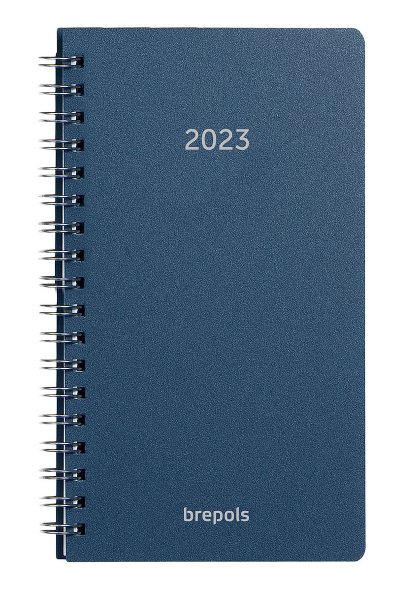 Brepols Agenda 2023 - POLYPROP - Notavision - Wire-O - 9 x 16 cm - Blauw