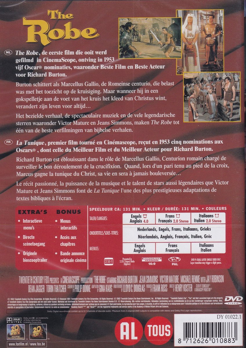 TUNIQUE, La (DVD), Niet gekend DVD bol