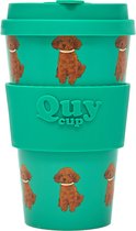 Quy Cup 400ml Ecologische Reis Beker - "Whiskey" - BPA Vrij - Gemaakt van Gerecyclede Pet Flessen met Groene Siliconen deksel
