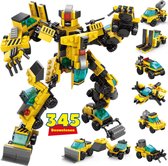 QuchiQ™ Transformers speelgoed - Robot speelgoed - Robots - Bouwsets - Speelgoed auto - Politie - Brandweerauto - Bouwpakket - Geschikt voor LEGO - Speelfiguren sets - 345 bouwstenen