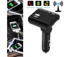 IGOODS Bluetooth Auto FM Transmitter - 6 in1 Carkit met afstandsbediening en Autolader - TF Kaart / / MP3 / USB / 24V - Hands-free Bellen - AUX Input -