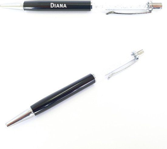 Pen Met Diamantjes En Naam Gravering - Diana