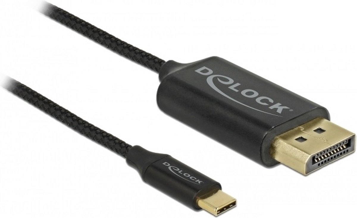 Premium USB-C naar DisplayPort kabel met DP Alt Mode (4K 60 Hz) / nylon - 1 meter