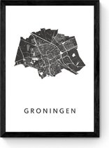 Groningen - Ingelijste Stadskaart Poster