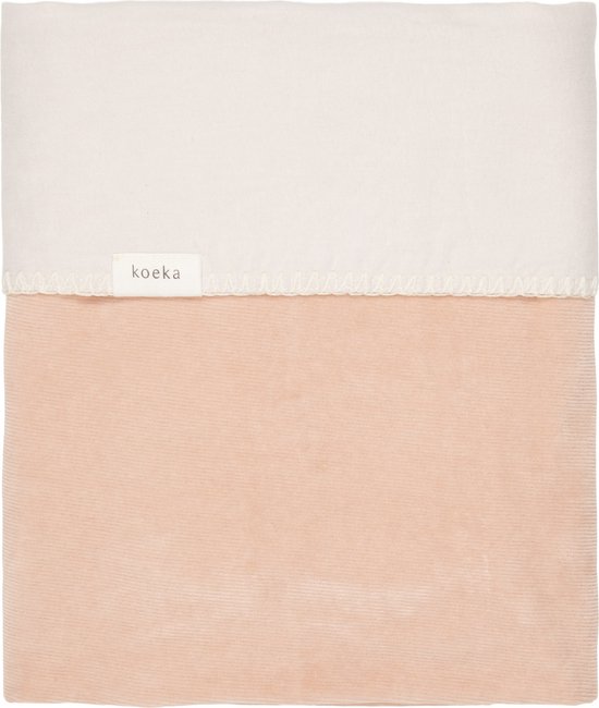 Koeka baby dekentje voor wieg Oddi - corduroy met flanel - roze - 75x100 cm