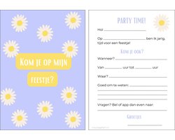 Uitnodiging kinderfeestje | 12 stuks | uitnodigingskaarten | uitnodiging verjaardag | uitnodiging feest | uitnodiging kinderfeestje daisy | uitnodiging kinderfeestje meisje | uitnodiging feestje
