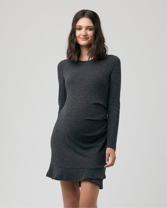 RIPE Robe de Grossesse Hem à Volants EVIE Anthracite MarleM