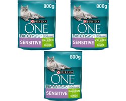 Purina One Bifensis Sensitive Rijk Aan Kalkoen En Rijst 800 gram x 3