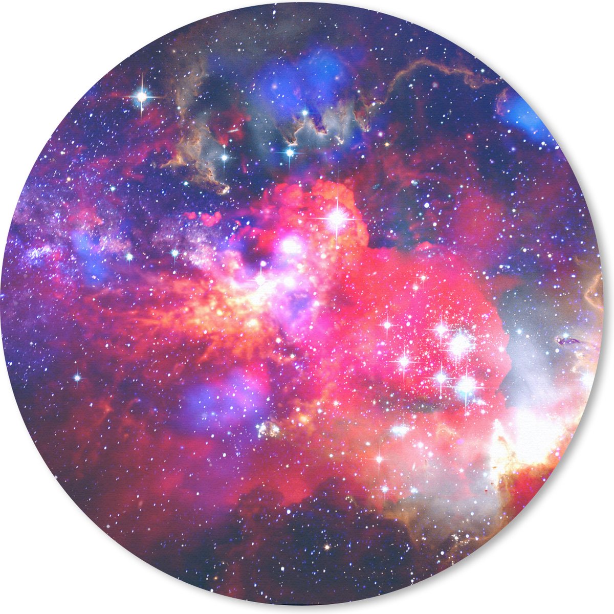 Muismat rond 40x40 cm - Mousepad Ruimte - Sterren - Kosmos - Ronde muismatten