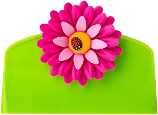 Napkin holder made of plastic, in the shape of a flower, green, 4 pieces