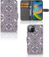 GSM Hoesje iPhone 14 Plus Flipcover Flower Tiles