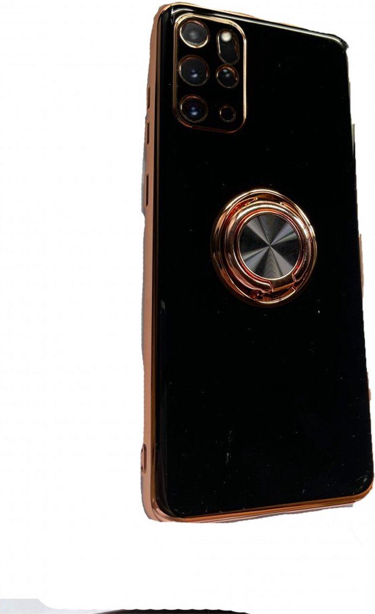 Samsung S20 Plus hoesje met ring - Kickstand - Samsung - Goud detail - Handig - Hoesje met ring - 5 verschillende kleuren - zalm roze - Grijs/blauw - Donker groen - Zwart - Paars
