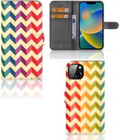 Leuk Telefoonhoesje iPhone 14 Plus Smartphone Hoesje Zigzag Color