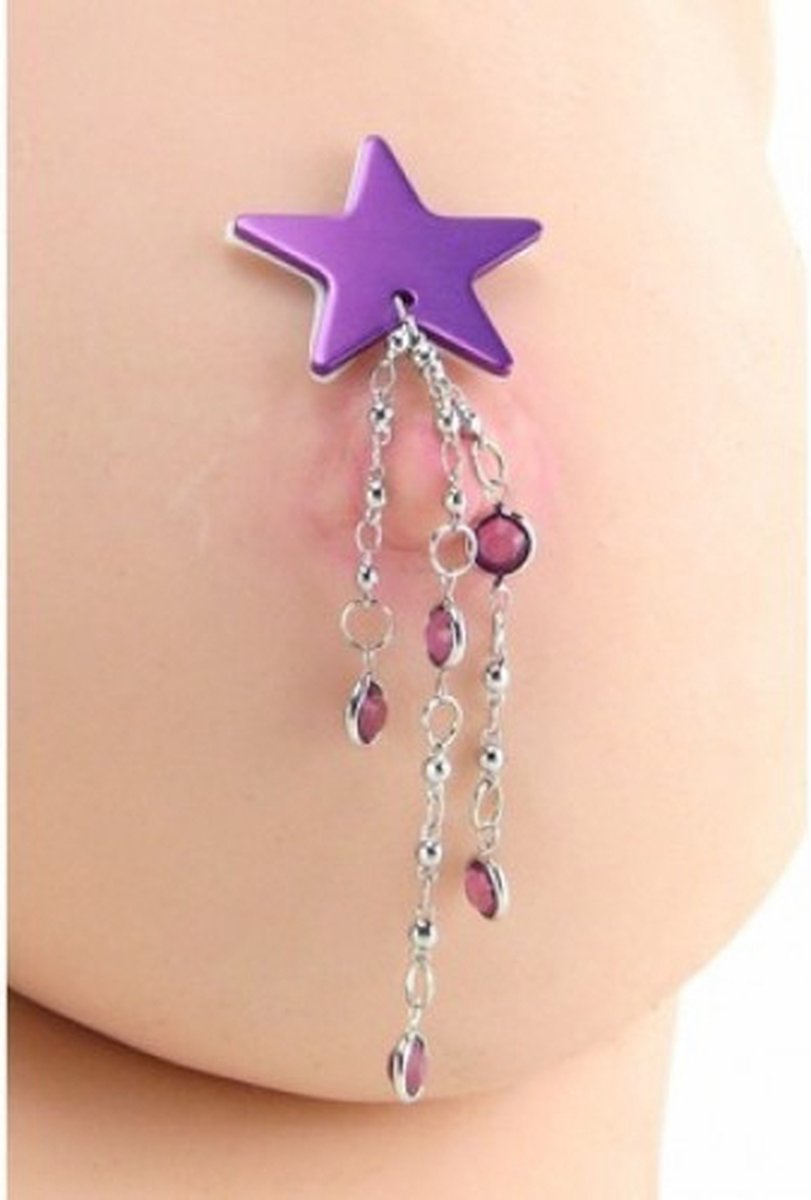 Goedkoopste Body Charms - Tepel Sieraad - Purple Star