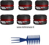 NISHMANWAX 09 HAIR STYLING WAX COLA 6 STUKS + Styling Comb