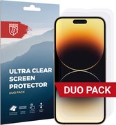 Rosso Screen Protector Ultra Clear Duo Pack Geschikt voor Apple iPhone 14 Pro Max | TPU Folie | Case Friendly | 2 Stuks