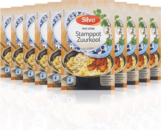 Silvo® | 10 x Mix Stamppot Zuurkool 25 g | voordeelverpakking kruidenmix