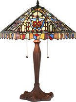 Lumilamp Tiffany Tafellamp Ø 47x60 cm Beige Blauw Glas